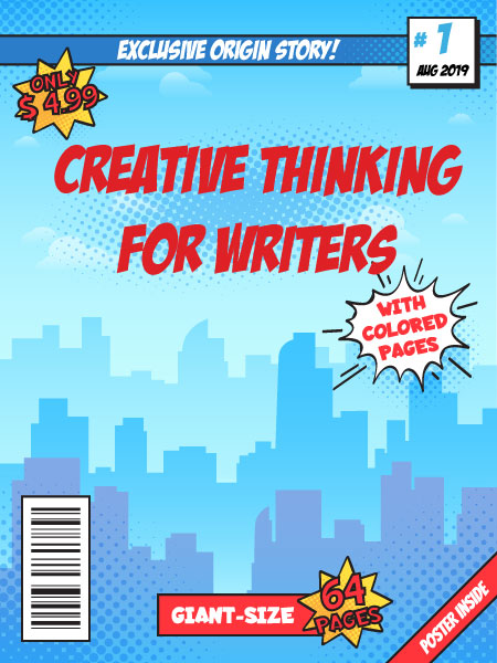 Comic book cover for the Creative Thinking for Writers website